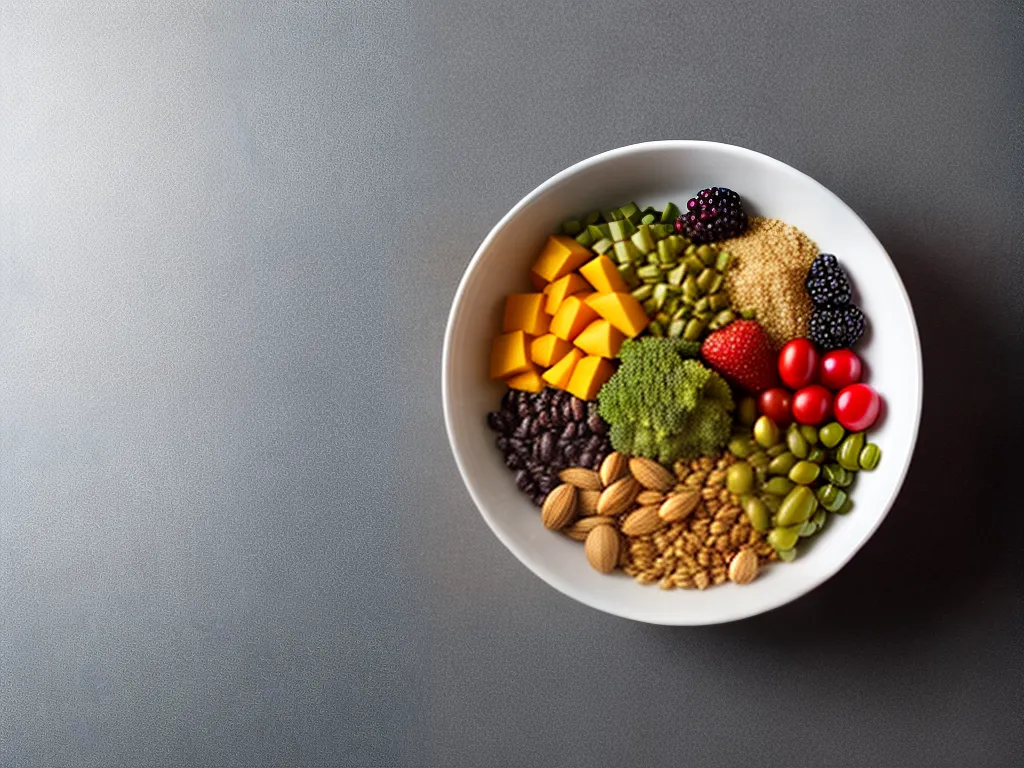 Fotos tigela colorida graos sementes frutas legumes