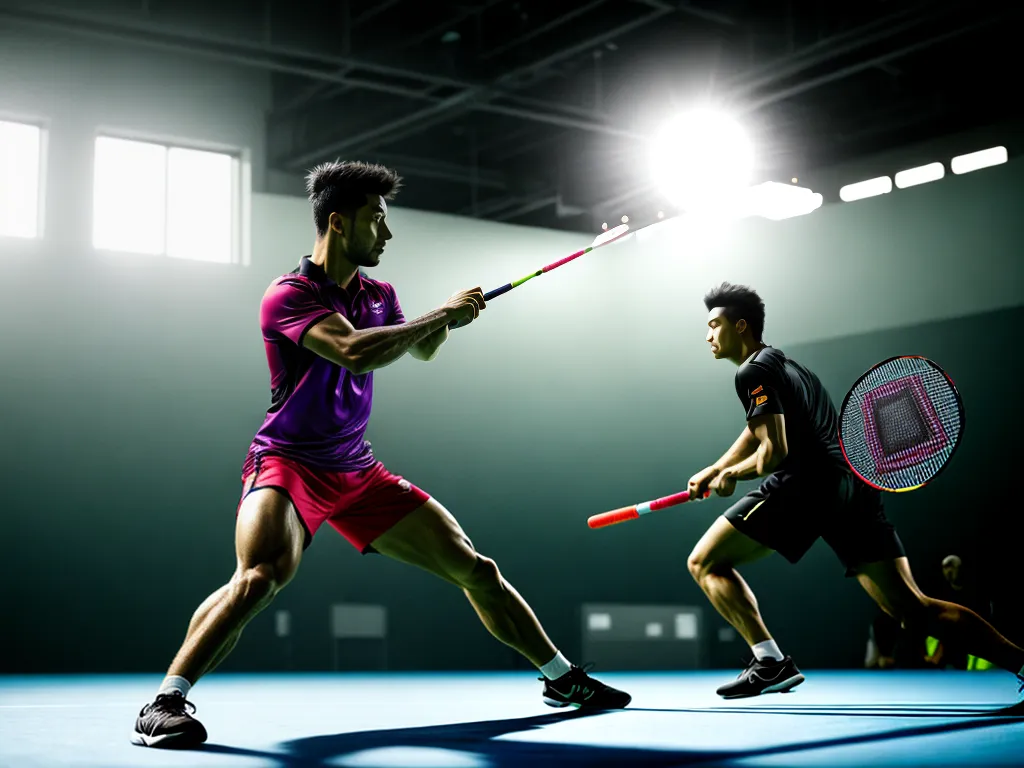 Fotos badminton smash jogador determinado