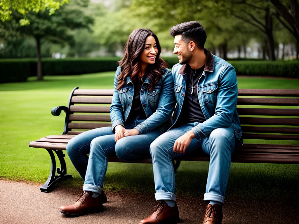 Fotos casal conversa banco parque
