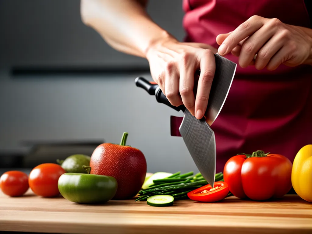 Fotos chef cortando legumes precisao 1