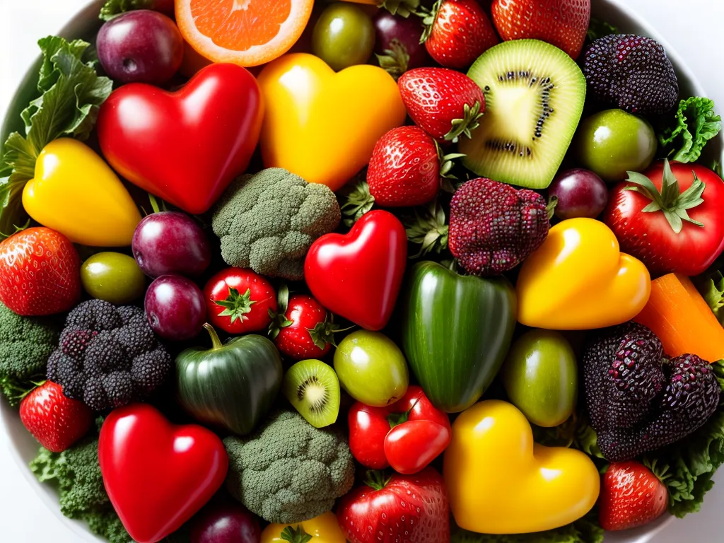Fotos coracao frutas vegetais diversidade