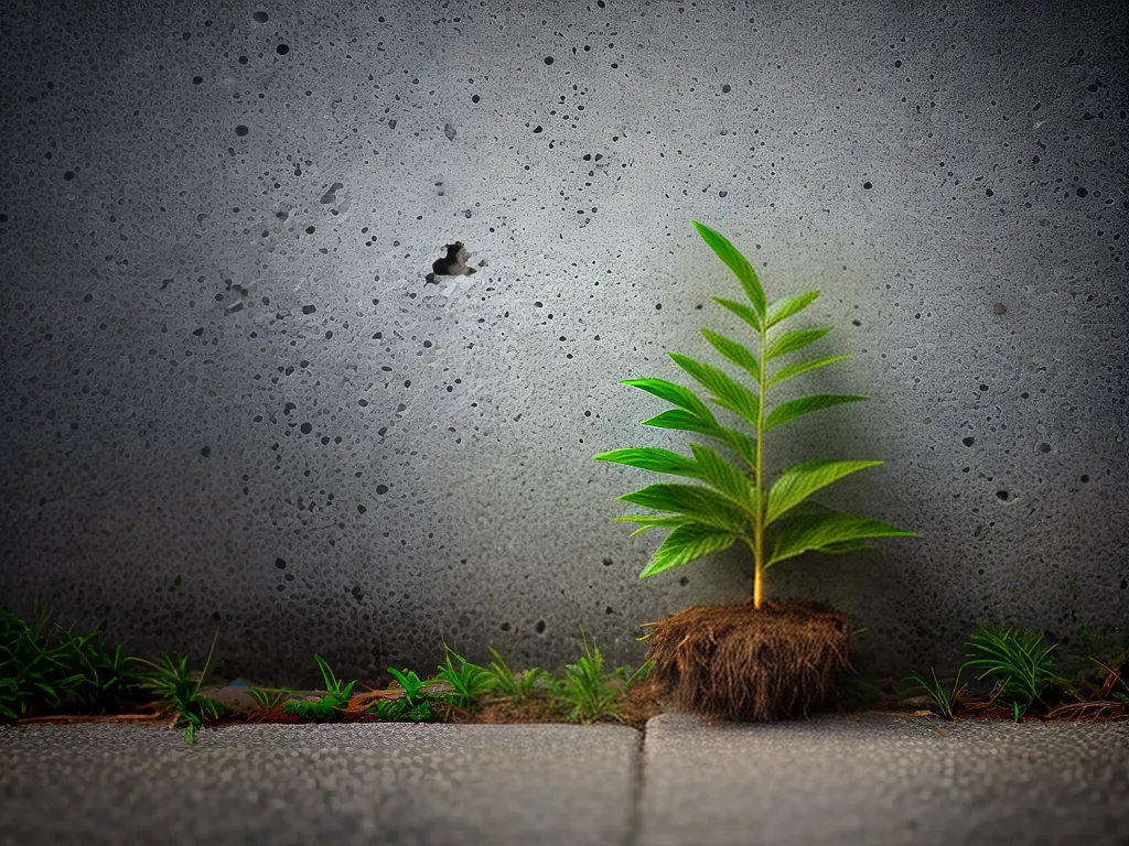 Fotos crescimento resiliencia arvore concreto