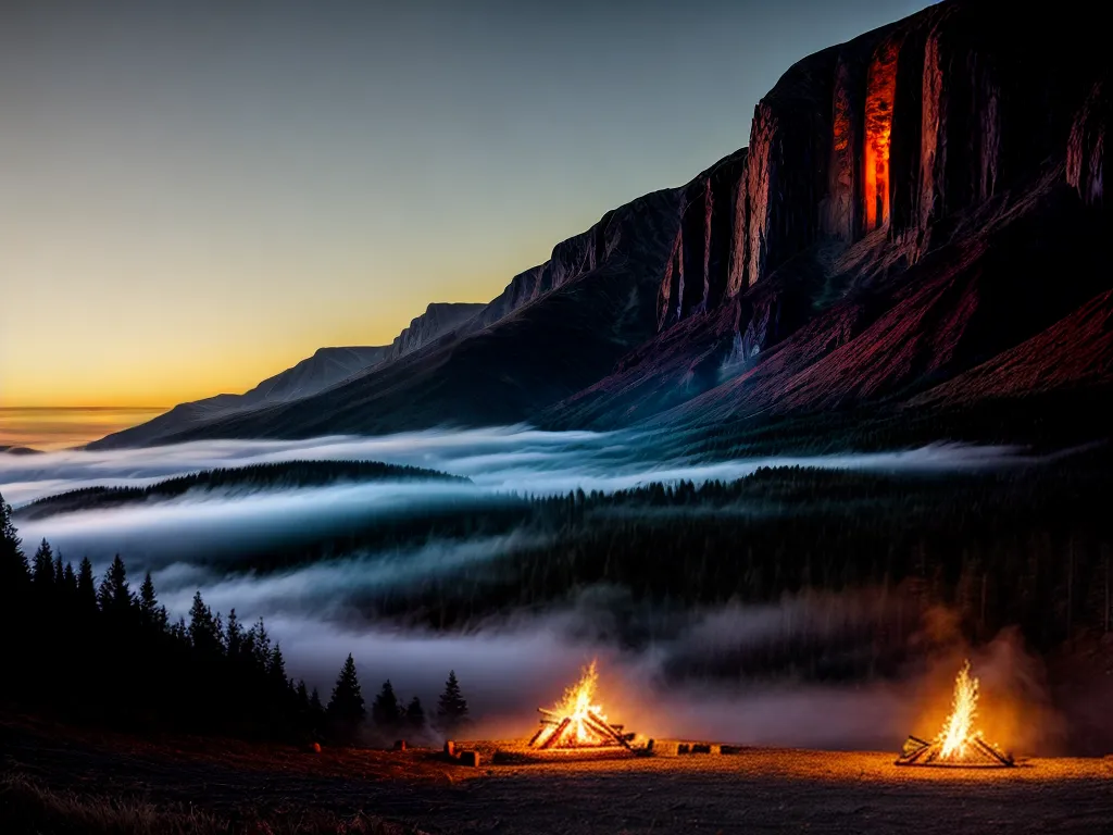 Fotos fogo intenso noite