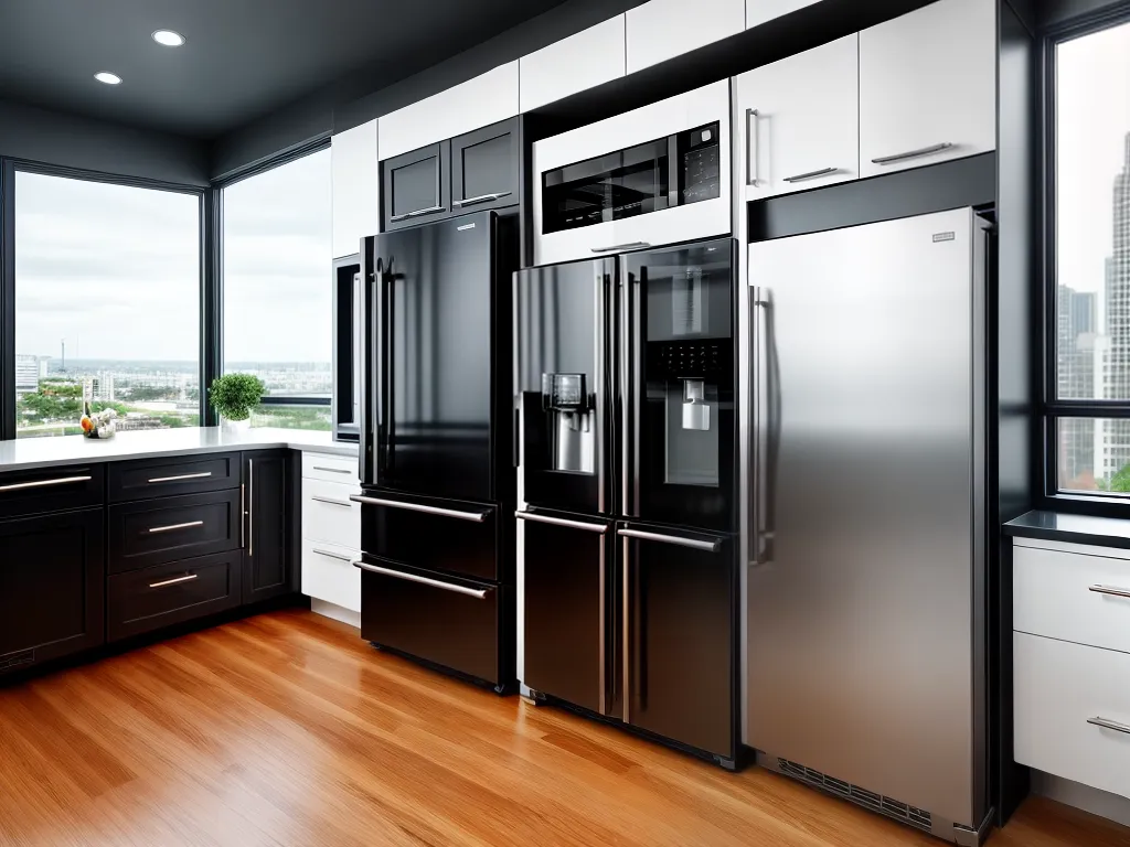 Fotos geladeira moderna cozinha ampla