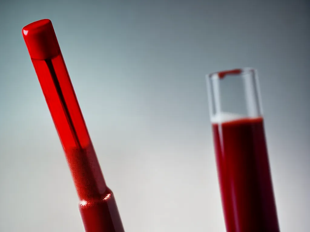 Fotos hemoglobina vermelha tubo teste