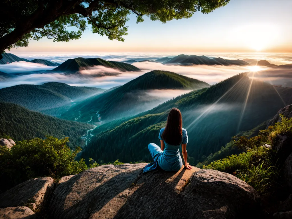 Fotos meditacao montanha verde serenidade
