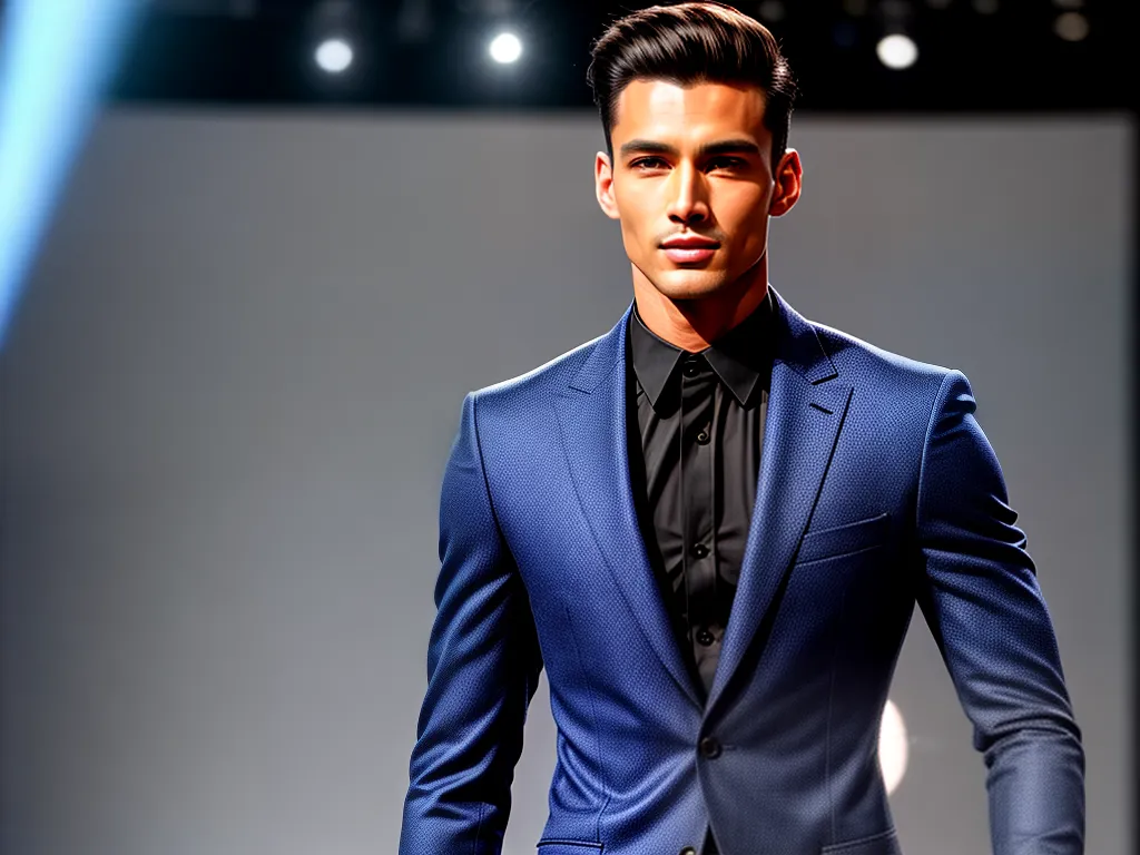 Dicas de Moda Masculina para Arrasar no Desfile 1 Fotos modelo masculino passarela azul estiloso