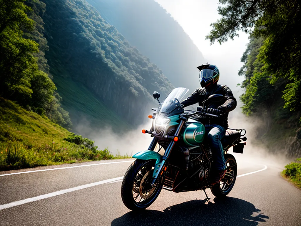 Fotos motocicleta estrada montanhas por do sol