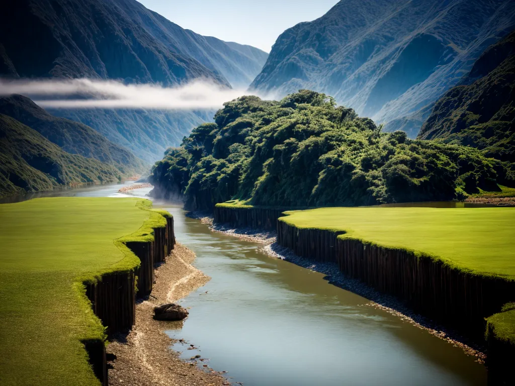 Fotos rio sereno paisagem verde sedimentacao
