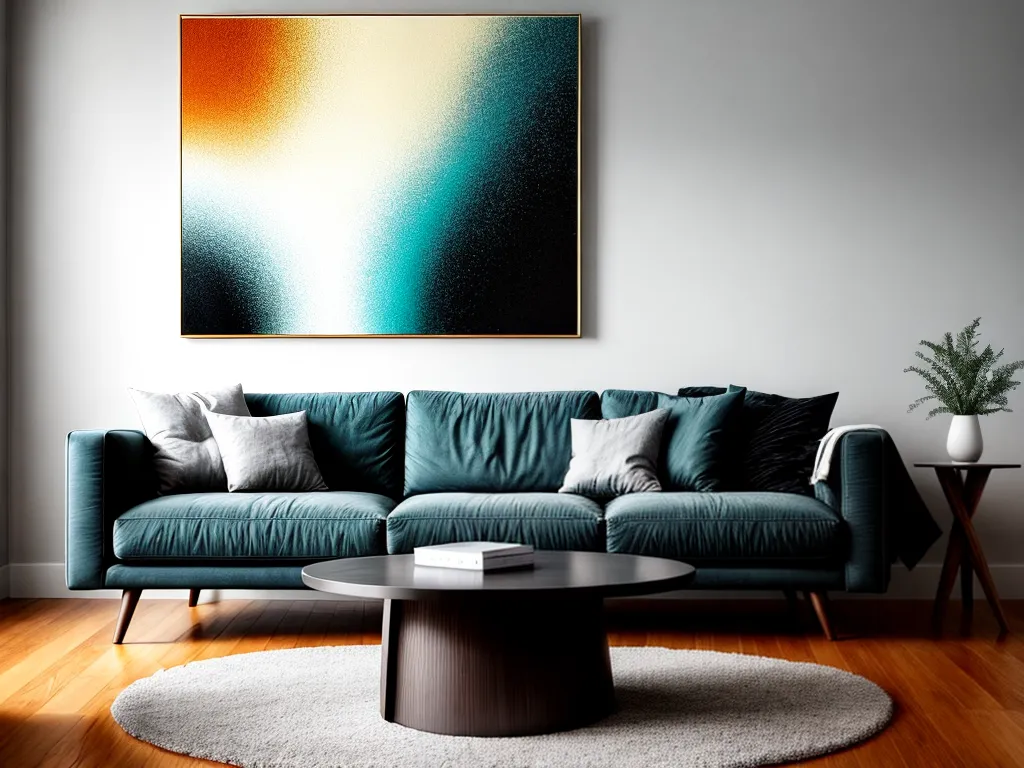 Fotos sala minimalista decoracao pintura abstrata