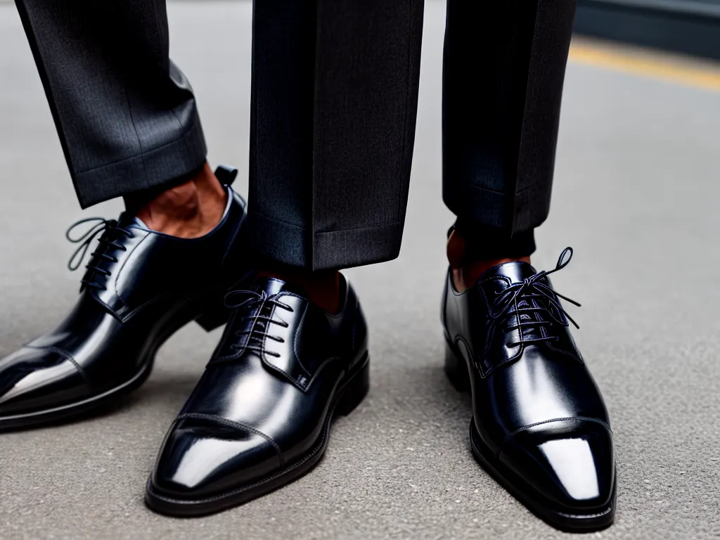 Fotos sapatos couro preto traje elegante