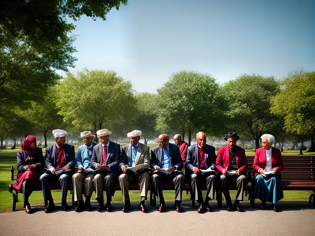 Fotos seniores conversa parque planejamento aposentadoria