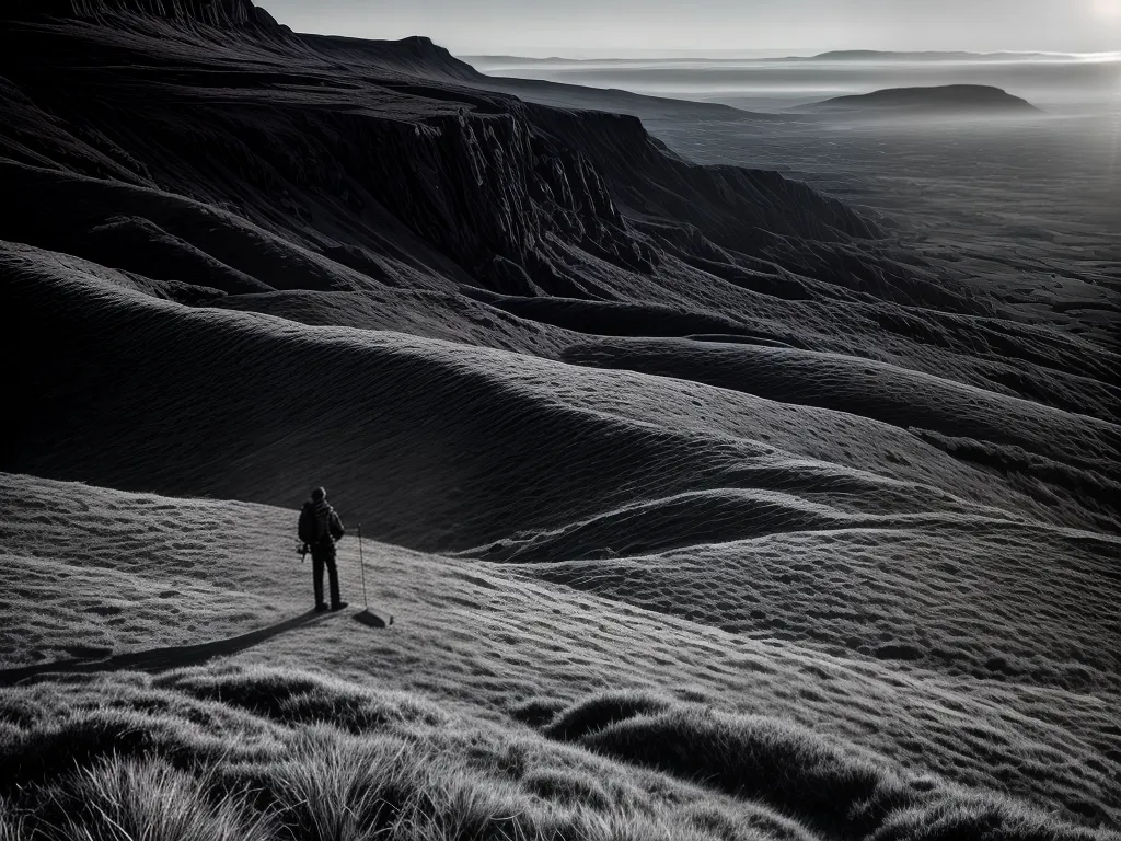 Fotos silhueta solitaria paisagem cliff por do sol