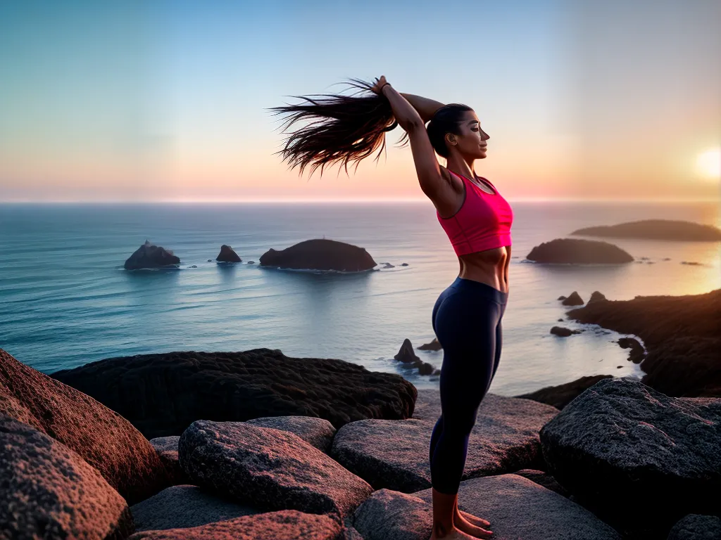Fotos yoga praia amanhecer harmonia