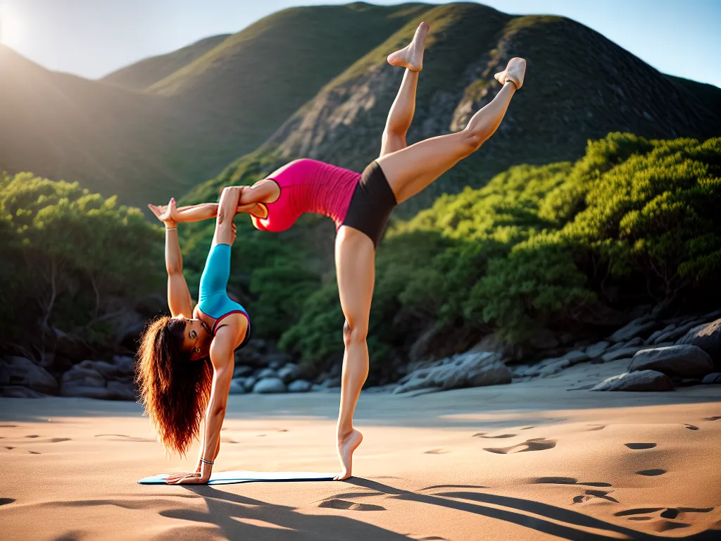 Fotos yoga praia por do sol harmonia