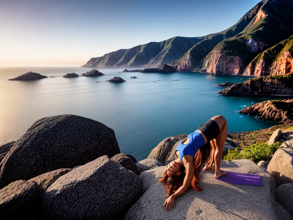Fotos yoga praia pose sol serenidade 1